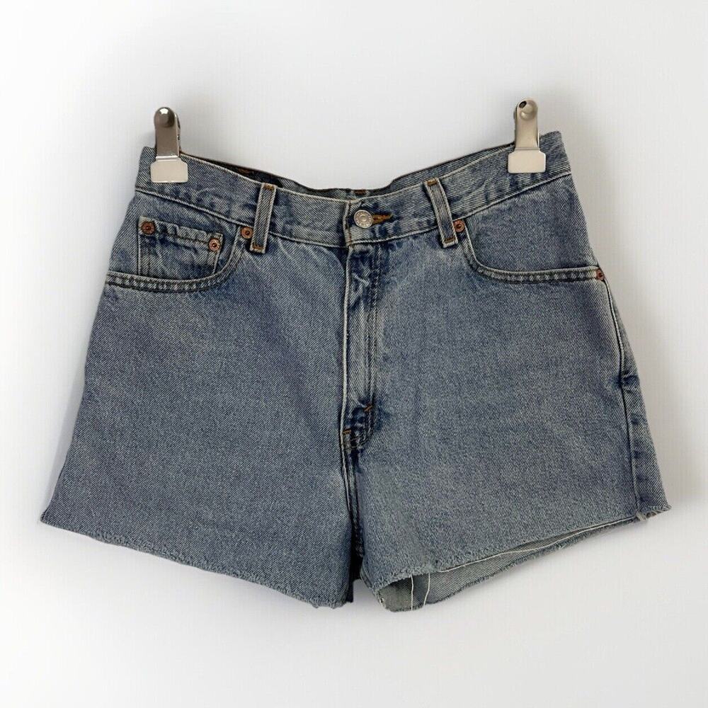 Vintage Y2K Levi's 505 Denim Blue Jean Cutoff Shorts Medium Wash Men's 29